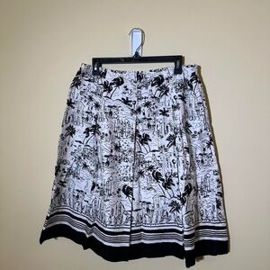Black and White Patterned Women's Skirt